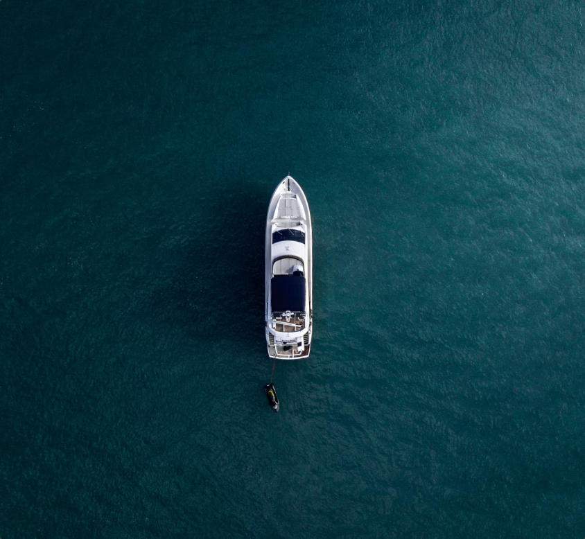 Motor boat seen from the stern